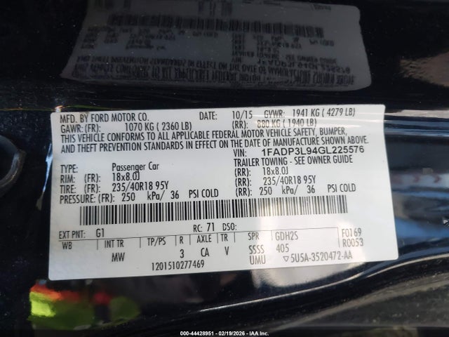 1FADP3L94GL225576 Ford FOCUS ST