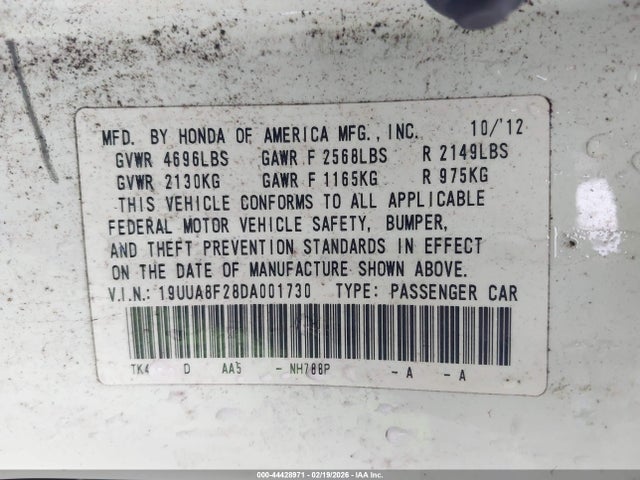 2013 ACURA TL 19UUA8F28DA001730 Photo 8