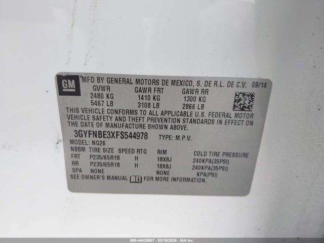 2015 CADILLAC SRX 3GYFNBE3XFS544978 Photo 8