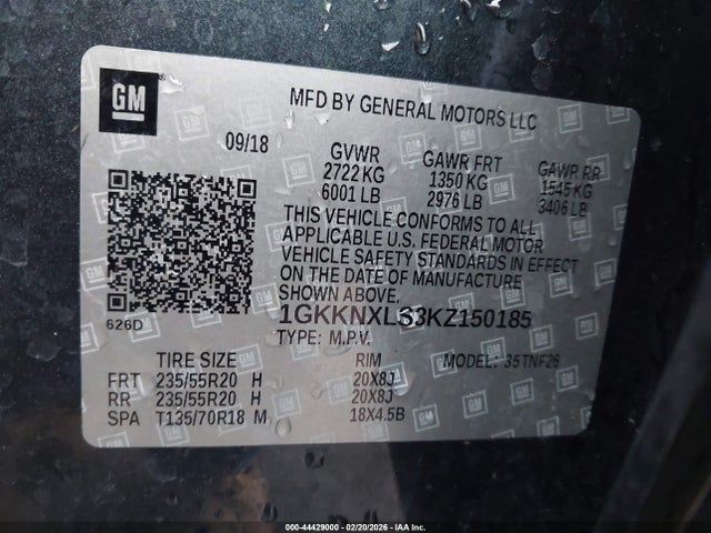 Aukcja sprzedaży 2019 Gmc Acadia Denali, vin: 1GKKNXLS3KZ150185, numer aukcji: 44429000
