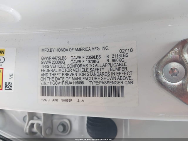 1HGCV1F39JA115098 Honda Accord Sport