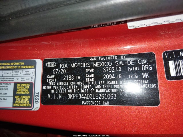 2020 KIA FORTE 3KPF34AD3LE261063 Photo 8