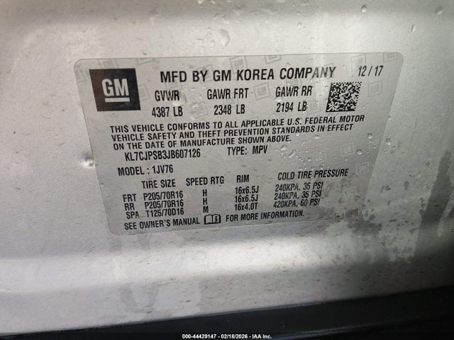 Chevrolet Trax Lt 2018 KL7CJPSB3JB607126 Image 9