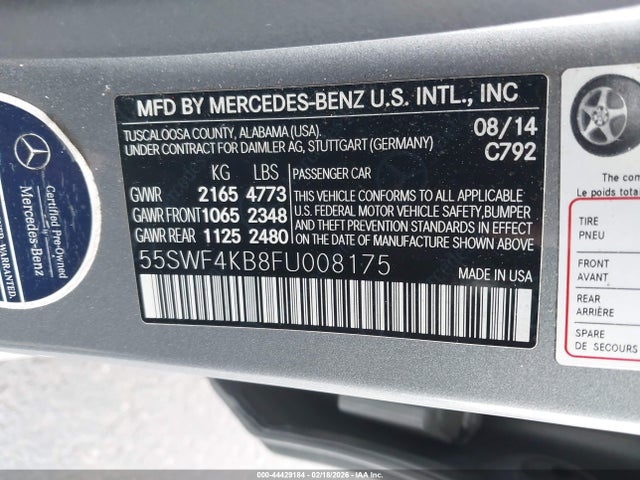 55SWF4KB8FU008175 Mercedes-Benz C 300 4matic