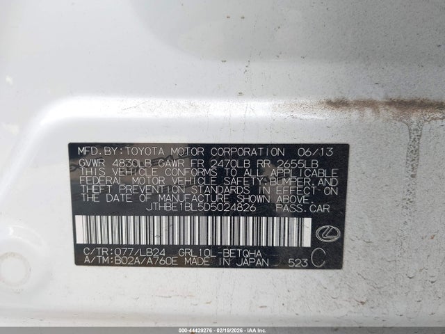 Aukcja sprzedaży 2013 Lexus Gs 350, vin: JTHBE1BL5D5024826, numer aukcji: 44429276
