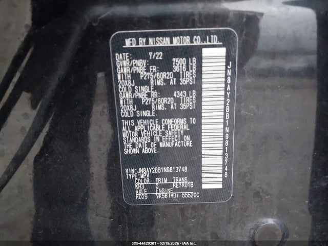2022 NISSAN ARMADA JN8AY2BB1N9813748 Photo 8