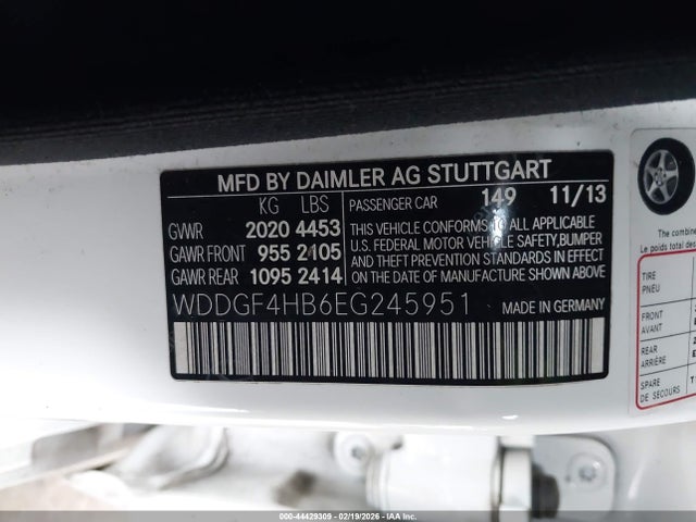 WDDGF4HB6EG245951 Mercedes-Benz C 250 Sport