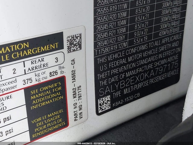 2019 LAND ROVER RANGE ROVER VELAR SALYB2EX0KA797175 Photo 8