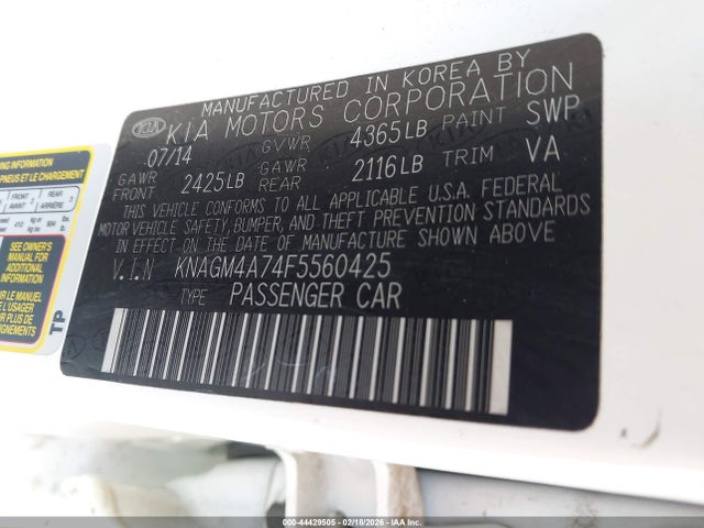 KIA Optima Lx 2015 KNAGM4A74F5560425 Image 9