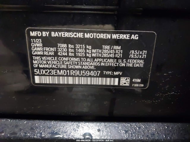 5UX23EM01R9U59407 BMW X7 Xdrive40i