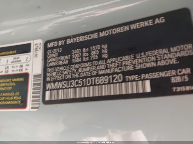 2013 MINI HARDTOP WMWSU3C51DT689120 Photo 8
