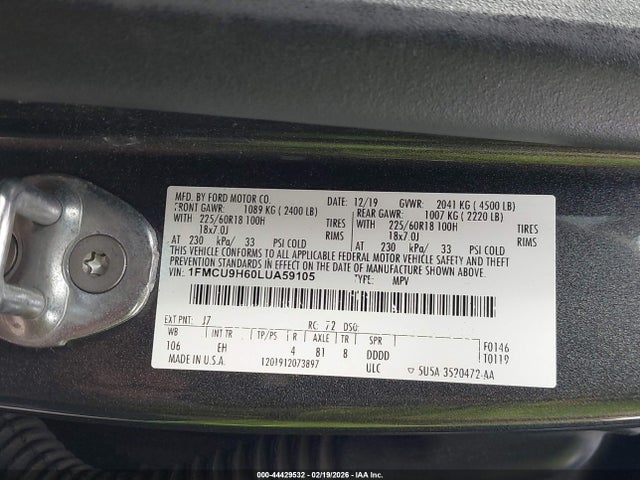 2020 FORD ESCAPE 1FMCU9H60LUA59105 Photo 8