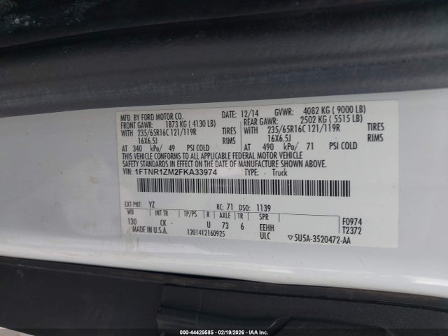1FTNR1ZM2FKA33974 Ford Transit-250