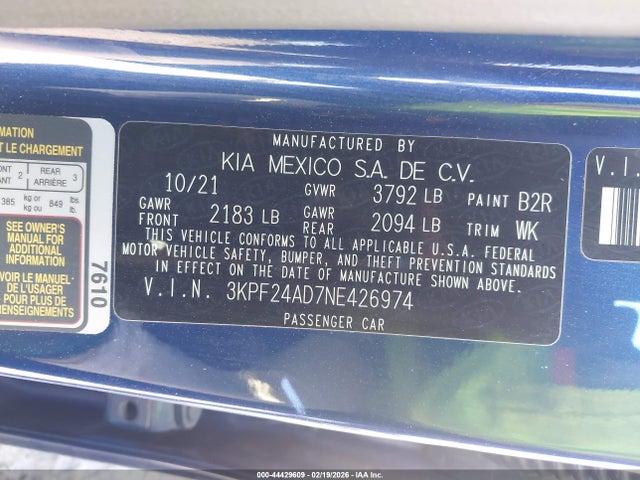 2022 KIA FORTE 3KPF24AD7NE426974 Photo 8