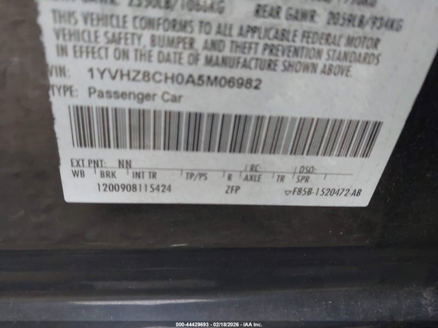 2010 MAZDA MAZDA6 1YVHZ8CH0A5M06982 Photo 8