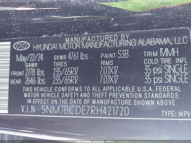 Hyundai TUCSON SEL 2024 5NMJBCDE7RH421720 Image 9
