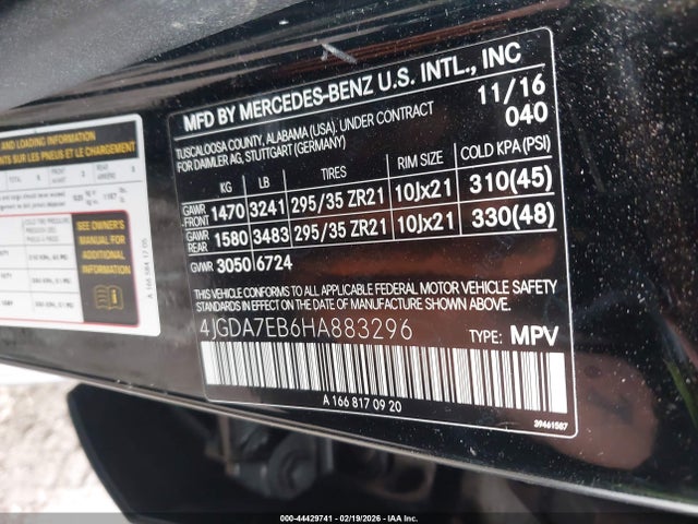 Aukcja sprzedaży 2017 Mercedes-benz Amg Gle 63 4matic, vin: 4JGDA7EB6HA883296, numer aukcji: 44429741
