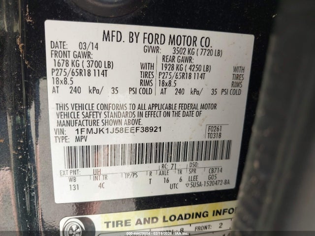 2014 FORD EXPEDITION EL 1FMJK1J58EEF38921 Photo 8