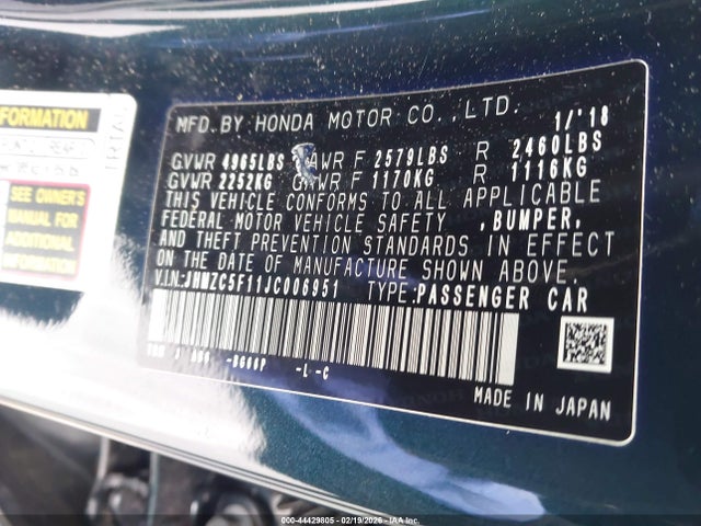 2018 HONDA CLARITY PLUG-IN HYBRID JHMZC5F11JC006951 Photo 8