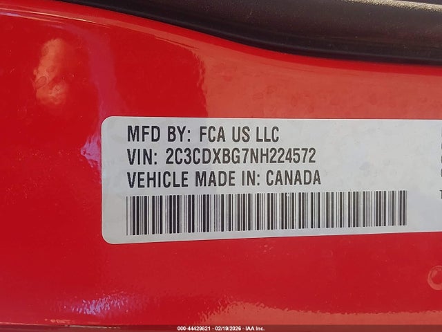 2022 Dodge Charger Sxt Rwd მანქანა იყიდება აუქციონზე, vin: 2C3CDXBG7NH224572, აუქციონის ნომერი: 44429821