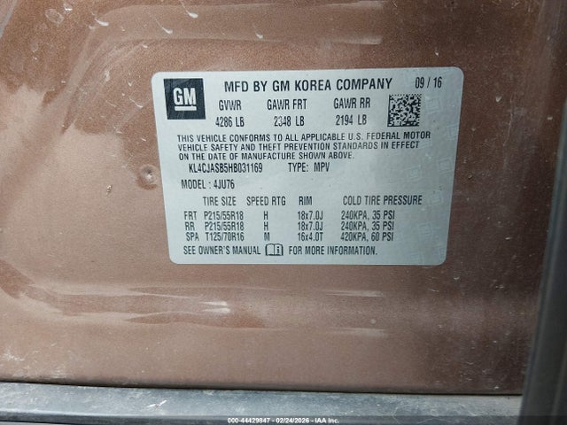 Продаж на аукціоні авто 2017 Buick Encore Preferred, vin: KL4CJASB5HB031169, номер лоту: 44429847