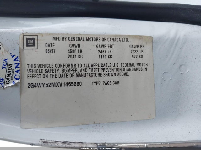 1997 Buick Century Limited მანქანა იყიდება აუქციონზე, vin: 2G4WY52MXV1465330, აუქციონის ნომერი: 44429859