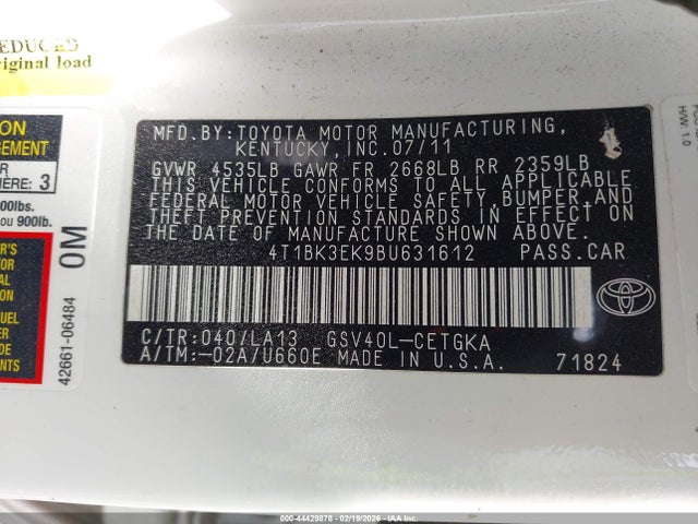 2011 TOYOTA CAMRY 4T1BK3EK9BU631612 Photo 8