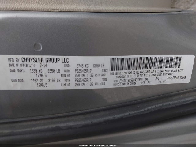 Aukcja sprzedaży 2014 Chrysler Town & Country Touring, vin: 2C4RC1BG9ER437930, numer aukcji: 44429911