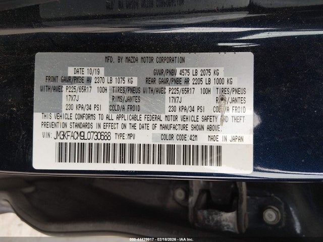 2020 MAZDA CX-5 JM3KFACM9L0730688 Photo 8