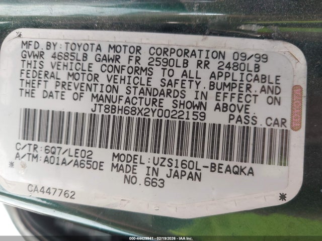 Продажа на аукционе авто 2000 Lexus Gs 400, vin: JT8BH68X2Y0022159, номер лота: 44429941