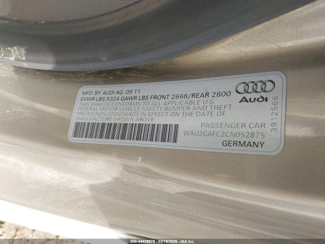 2012 AUDI A7 WAU2GAFC2CN052875 Photo 8