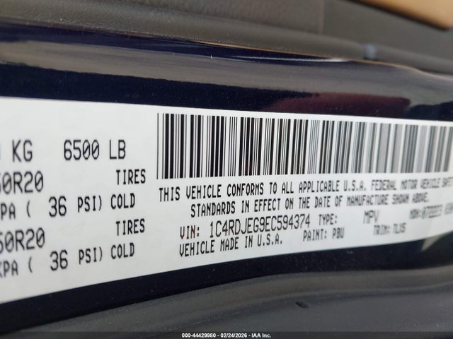 Aukcja sprzedaży 2014 Dodge Durango Citadel, vin: 1C4RDJEG9EC594374, numer aukcji: 44429980