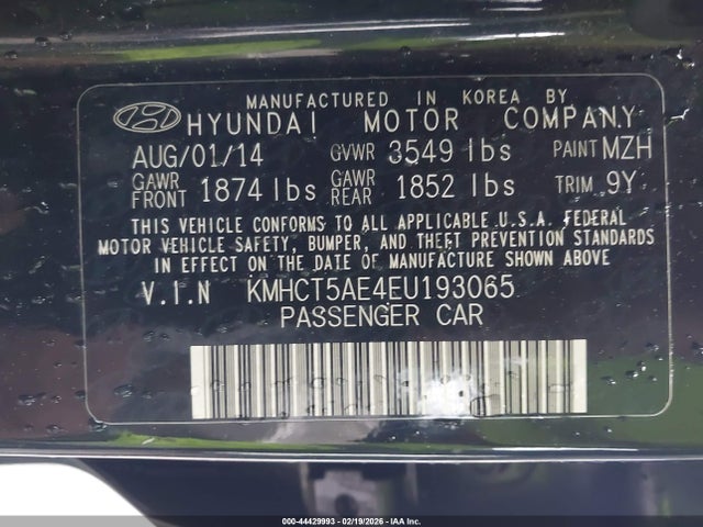 Aukcja sprzedaży 2014 Hyundai Accent Gs, vin: KMHCT5AE4EU193065, numer aukcji: 44429993