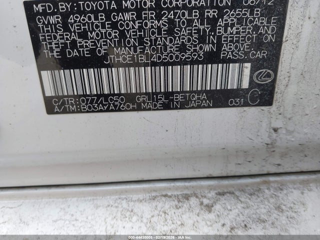 2013 LEXUS GS 350 JTHCE1BL4D5009593 Photo 8