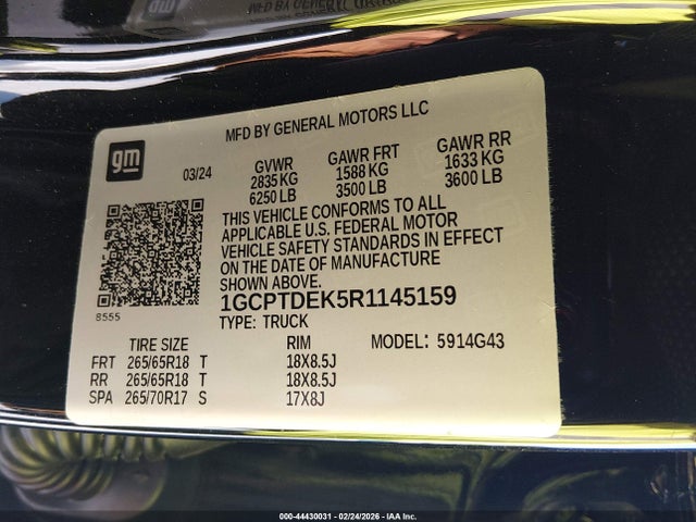 1GCPTDEK5R1145159 Chevrolet Colorado 4wd Z71