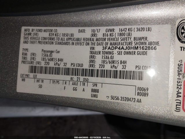 Ford FIESTA S 2017 3FADP4AJ0HM162866 Image 9