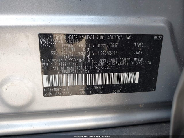 2022 TOYOTA RAV4 HYBRID 4T3RWRFV2NU067358 Photo 8