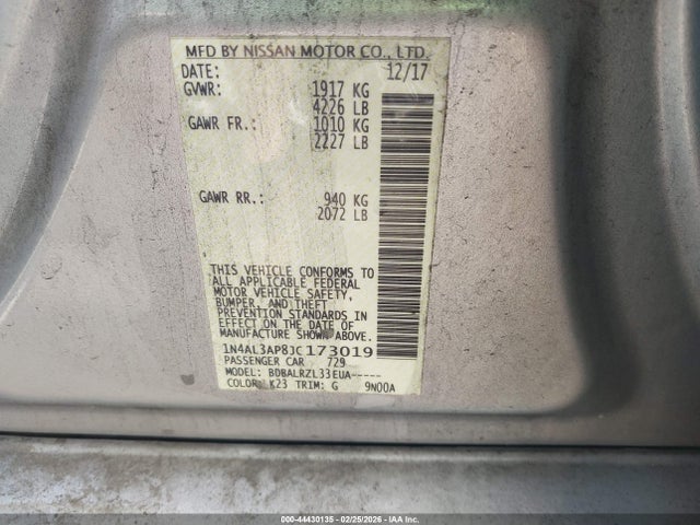 Nissan Altima 2.5 Sl 2018 1N4AL3AP8JC173019 Image 9