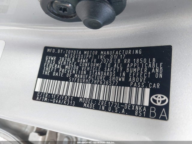 Toyota COROLLA LE 2017 5YFBURHE7HP636577 Image 9