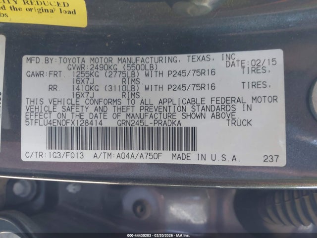 5TFLU4EN0FX128414 Toyota Tacoma Base V6