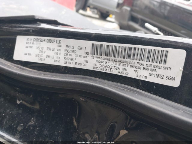 44430217 :رقم المزاد ، 1C4RJEAGXCC167224 vin ، 2012 Jeep Grand Cherokee Laredo مزاد بيع