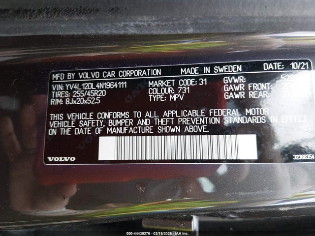 2022 VOLVO XC60 YV4L12DL4N1964111 Photo 8