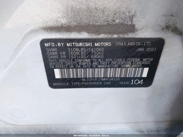 2021 MITSUBISHI MIRAGE G4 ML32FUFJ7MHF04525 Photo 8