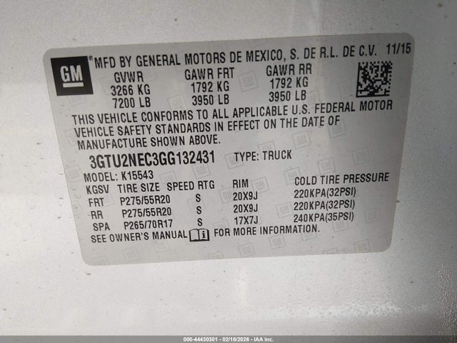 3GTU2NEC3GG132431 GMC Sierra 1500 Slt