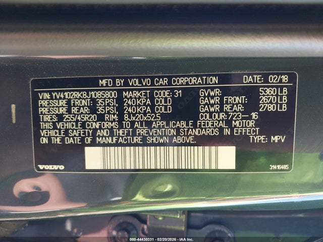 2018 VOLVO XC60 YV4102RK8J1085800 Photo 8