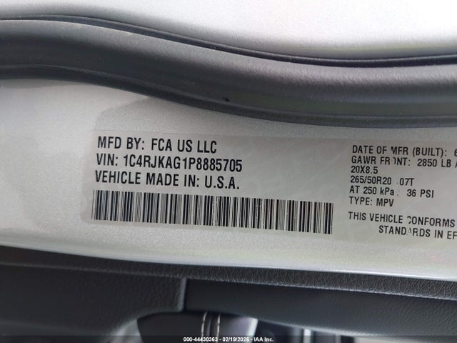 Продажа на аукционе авто 2023 Jeep Grand Cherokee L Altitude X 4x4, vin: 1C4RJKAG1P8885705, номер лота: 44430363
