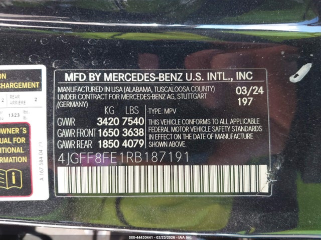 4JGFF8FE1RB187191 Mercedes-Benz Gls 580 4matic