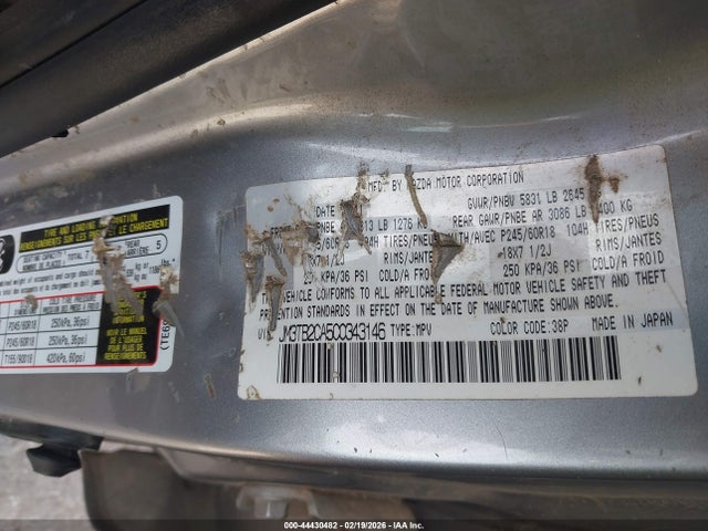 2012 Mazda Cx-9 Touring მანქანა იყიდება აუქციონზე, vin: JM3TB2CA5C0343146, აუქციონის ნომერი: 44430482