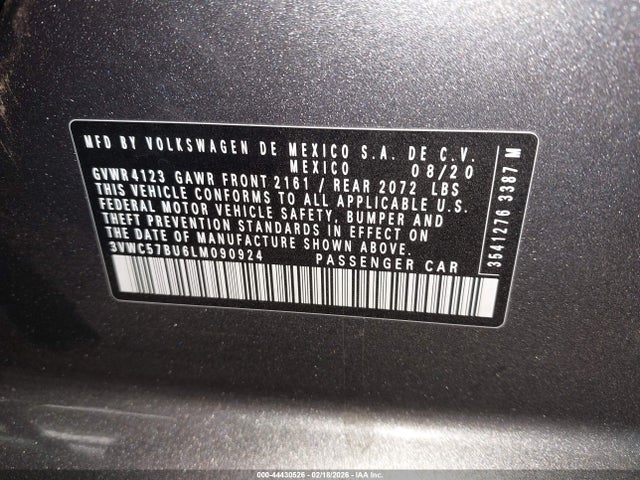 3VWC57BU6LM090924 Volkswagen Jetta 1.4t R-line/1.4t S/1.4t Se