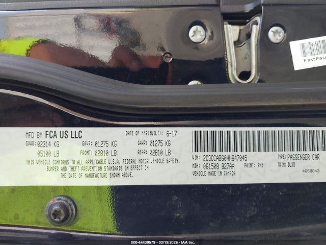 Aukcja sprzedaży 2017 Chrysler 300 300s, vin: 2C3CCABG0HH647045, numer aukcji: 44430579